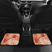 Polynesian Hibiscus Flower Tribal Car Mats Peach Color