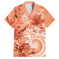 Polynesian Hibiscus Flower Tribal Hawaiian Shirt Peach Color LT9 Peach - Polynesian Pride
