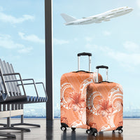 Polynesian Hibiscus Flower Tribal Luggage Cover Peach Color LT9 - Polynesian Pride