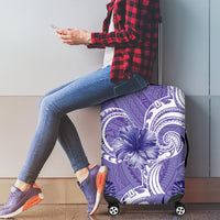 Polynesian Hibiscus Flower Tribal Luggage Cover Violet Color LT9 - Polynesian Pride