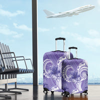 Polynesian Hibiscus Flower Tribal Luggage Cover Violet Color LT9 - Polynesian Pride