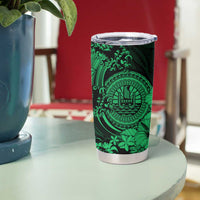 Green Polynesian Tahiti Island Tumbler Cup The Wave of Water