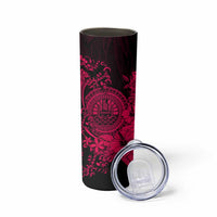 Pink Polynesian Tahiti Island Skinny Tumbler The Wave of Water
