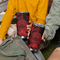 Red Polynesian Tahiti Island Tumbler Cup The Wave of Water