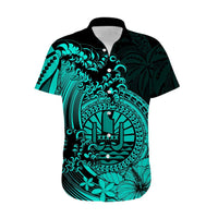 Polynesian Tahiti Island Hawaiian Shirt The Wave of Water - Turquoise LT9 - Polynesian Pride