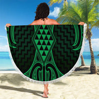 Kakariki Maori Ta Moko Poutama Art Beach Blanket