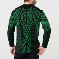 Kakariki Maori Ta Moko Poutama Art Button Sweatshirt LT9 - Polynesian Pride