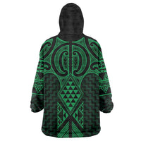 Kakariki Maori Ta Moko Poutama Art Wearable Blanket Hoodie