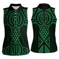 Kakariki Maori Ta Moko Poutama Art Women Sleeveless Polo Shirt