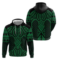 Kakariki Maori Ta Moko Poutama Art Zip Hoodie LT9 - Polynesian Pride