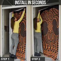 Karaka Maori Ta Moko Poutama Art Door Cover - Polynesian Pride