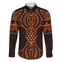 Karaka Maori Ta Moko Poutama Art Family Matching Off The Shoulder Long Sleeve Dress and Hawaiian Shirt