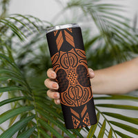 Karaka Maori Ta Moko Poutama Art Skinny Tumbler LT9 - Polynesian Pride