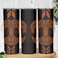 Karaka Maori Ta Moko Poutama Art Skinny Tumbler LT9 - Polynesian Pride