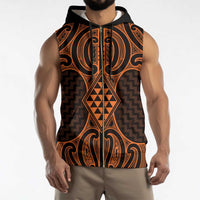 Karaka Maori Ta Moko Poutama Art Sleeveless Zip Hoodie - Polynesian Pride
