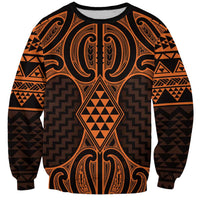 Karaka Maori Ta Moko Poutama Art Sweatshirt LT9 Unisex Gold - Polynesian Pride