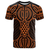 Karaka Maori Ta Moko Poutama Art T Shirt LT9 Gold - Polynesian Pride