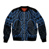 Kikorangi Maori Ta Moko Poutama Art Bomber Jacket LT9 Unisex Blue - Polynesian Pride