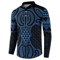 Kikorangi Maori Ta Moko Poutama Art Button Sweatshirt LT9 - Polynesian Pride