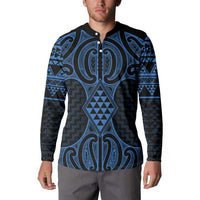 Kikorangi Maori Ta Moko Poutama Art Button Sweatshirt LT9 - Polynesian Pride