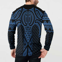 Kikorangi Maori Ta Moko Poutama Art Button Sweatshirt LT9 - Polynesian Pride