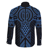 Kikorangi Maori Ta Moko Poutama Art Family Matching Short Sleeve Bodycon Dress and Hawaiian Shirt