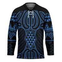 Kikorangi Maori Ta Moko Poutama Art Hockey Jersey LT9 Unisex Blue - Polynesian Pride