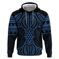 Kikorangi Maori Ta Moko Poutama Art Hoodie