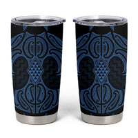 Kikorangi Maori Ta Moko Poutama Art Tumbler Cup LT9 Blue - Polynesian Pride