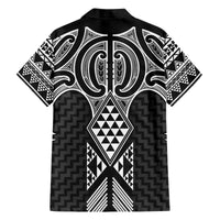 Ma Maori Ta Moko Poutama Art Family Matching Off The Shoulder Long Sleeve Dress and Hawaiian Shirt