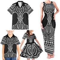 Ma Maori Ta Moko Poutama Art Family Matching Tank Maxi Dress and Hawaiian Shirt