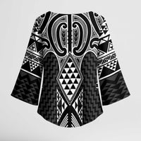 Ma Maori Ta Moko Poutama Art Kimono Sleeve Blouse - Polynesian Pride