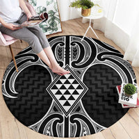 Ma Maori Ta Moko Poutama Art Round Carpet LT9 - Polynesian Pride