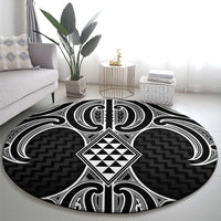 Ma Maori Ta Moko Poutama Art Round Carpet LT9 - Polynesian Pride
