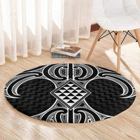 Ma Maori Ta Moko Poutama Art Round Carpet LT9 - Polynesian Pride