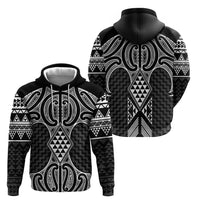 Ma Maori Ta Moko Poutama Art Zip Hoodie