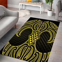 Mahi-dawg Maori Ta Moko Poutama Art Area Rug