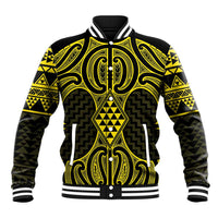 Mahi-dawg Maori Ta Moko Poutama Art Baseball Jacket LT9 Unisex Yellow - Polynesian Pride