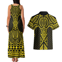Mahi-dawg Maori Ta Moko Poutama Art Couples Matching Tank Maxi Dress and Hawaiian Shirt