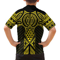 Mahi-dawg Maori Ta Moko Poutama Art Family Matching Long Sleeve Bodycon Dress and Hawaiian Shirt