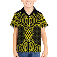 Mahi-dawg Maori Ta Moko Poutama Art Family Matching Long Sleeve Bodycon Dress and Hawaiian Shirt