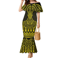 Mahi-dawg Maori Ta Moko Poutama Art Family Matching Mermaid Dress and Hawaiian Shirt