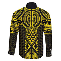 Mahi-dawg Maori Ta Moko Poutama Art Family Matching Off The Shoulder Long Sleeve Dress and Hawaiian Shirt