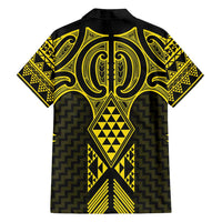 Mahi-dawg Maori Ta Moko Poutama Art Family Matching Off Shoulder Maxi Dress and Hawaiian Shirt