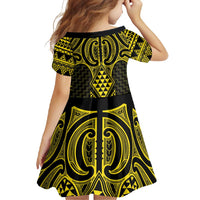 Mahi-dawg Maori Ta Moko Poutama Art Family Matching Short Sleeve Bodycon Dress and Hawaiian Shirt