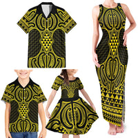 Mahi-dawg Maori Ta Moko Poutama Art Family Matching Tank Maxi Dress and Hawaiian Shirt