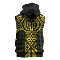 Mahi-dawg Maori Ta Moko Poutama Art Sleeveless Zip Hoodie LT9 - Polynesian Pride