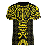 Mahi-dawg Maori Ta Moko Poutama Art Women V-Neck T-Shirt