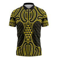 Mahi-dawg Maori Ta Moko Poutama Art Zipper Polo Shirt - Polynesian Pride