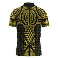 Mahi-dawg Maori Ta Moko Poutama Art Zipper Polo Shirt - Polynesian Pride